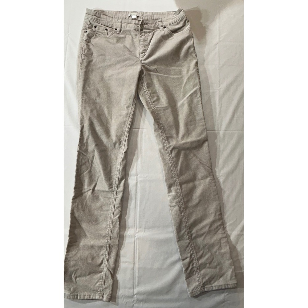 Garnet Hill Beige Corduroy Straight Leg Pants Womens Size 8 Regular